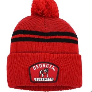 Georgia Bulldogs Mass Rockford Cuffed Knit Hat with Pom - Red
